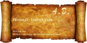 Abonyi Dorottya névjegykártya